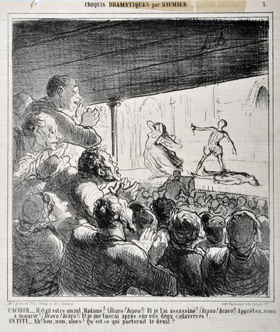 Esquisse dramatique : « Il était votre amant Madame... » Gravure par Honoré Daumier (1808-1879) dans « Le Charivari ». Palais Longchamp, Musée des Beaux-Arts de Marseille - Honoré Daumier