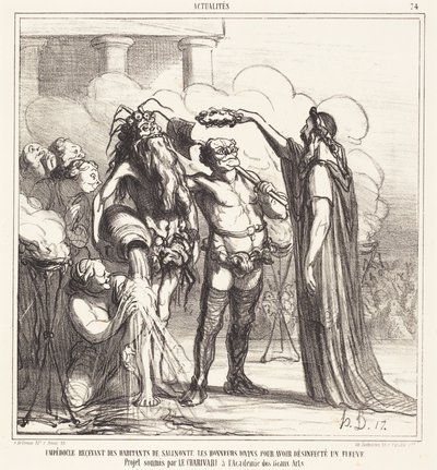Empédocle recevant... les honneurs divins - Honoré Daumier