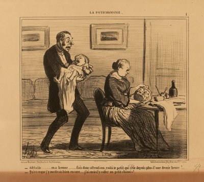 La Potichomanie n° 1 : - Adélaïde, ma bonne, fais donc attention... - Honoré Daumier