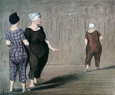 Série « Les baigneuses » deux femmes en maillot de bain examinent la coupe d
