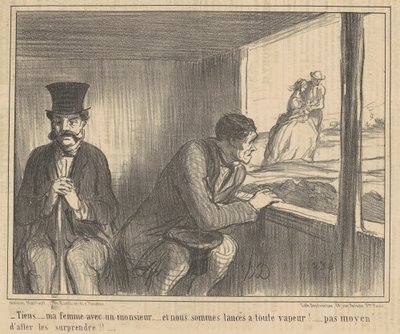 Tiens ... ma femme avec un monsieur ... - Honoré Daumier