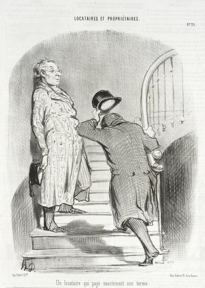 Un locataire qui paie exactement son terme - Honoré Daumier