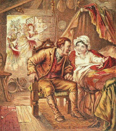 La Naissance de Tom Pouce, illustration de Our Nurses Picture Book, gravé par Kronheim & Co., 1869 - Horace Petherick
