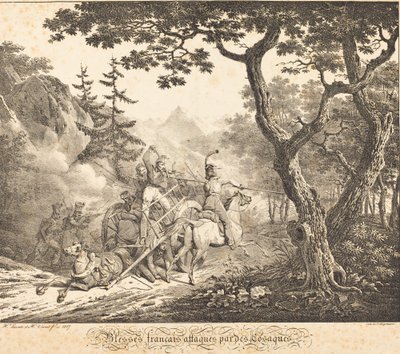Français blessés attaqués par un cosaque - Horace Vernet and Hippolyte Lecomte