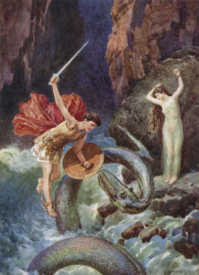 Perseus tombant du haut des airs. De Comment Perseus est venu en Ethiopie - Howard Davie