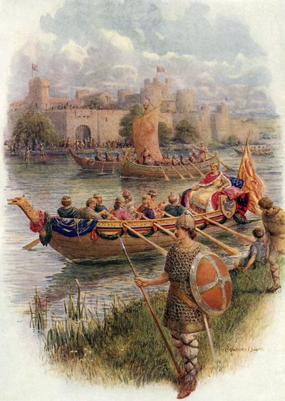 Le roi Edgar sur la rivière Dee - Howard Davie