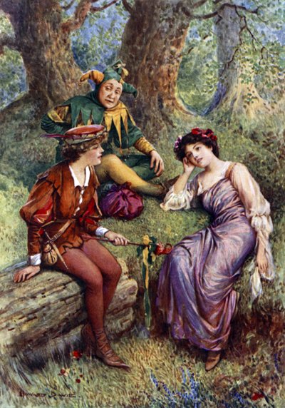 Rosalind, Celia et Touchstone - Howard Davie