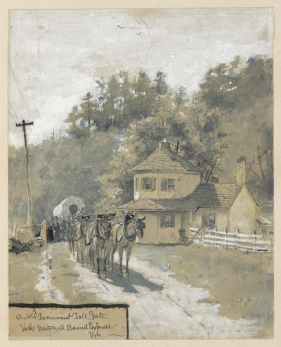 Un ancien péage gouvernemental avec un express en direction de l