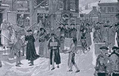 Matin de Noël dans le vieux New York avant la Révolution, illustration de Harper