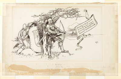 Illustration pour The Accommodating Circumstance, II; Ajustant une longue flèche à son arc, il l