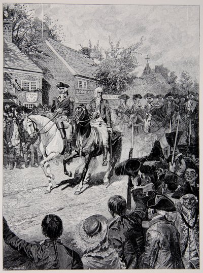 La Procession civile dirigée par le général Washington et le gouverneur Clinton - Howard Pyle