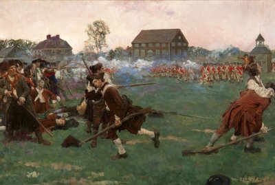 Le combat sur Lexington Common, le 19 avril 1775 - Howard Pyle