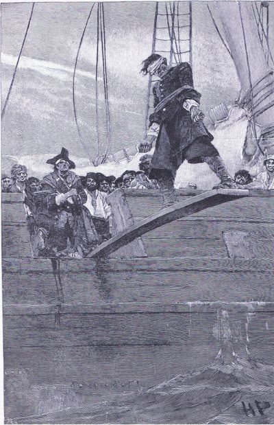 Marcher sur la planche, du livre des pirates de Howard Pyle publié par Harper & Bros, 1921 - Howard Pyle