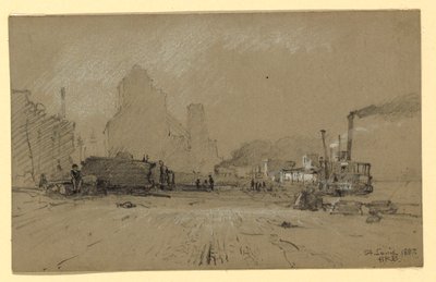 Dessin, au bord du Mississippi à Saint-Louis, 1887 - Howard Russell Butler
