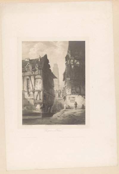 Vue des maisons et de la cathédrale à Rouen - Hubert Clerget