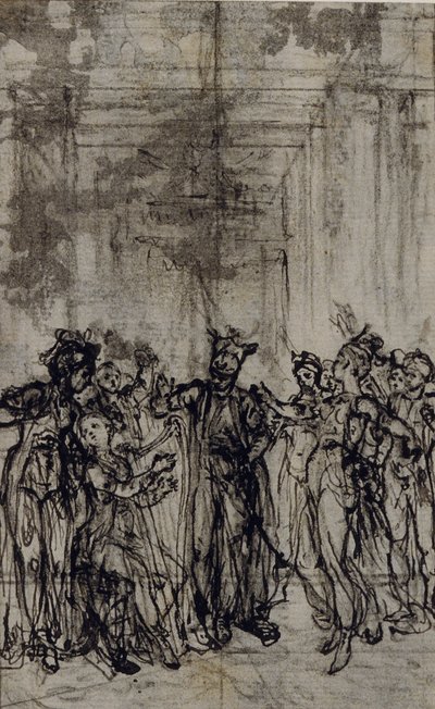 Étude pour une vignette dans les "Contes Moraux" de Jean François Marmontel - Hubert Francois Gravelot