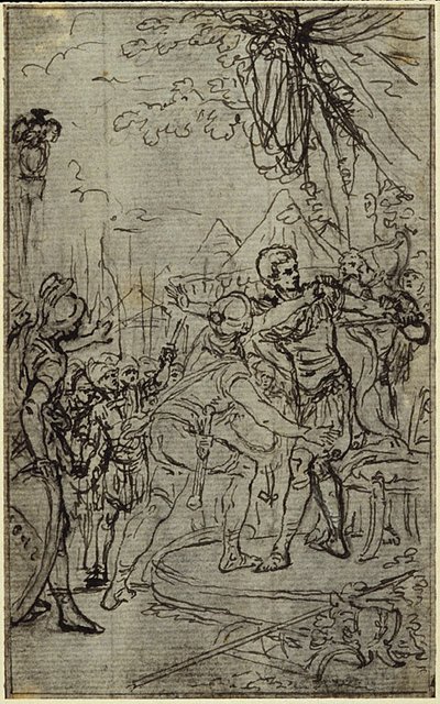 Study for an illustration in Tacitus "Tibère, ou Les Six Premiers Livres des Annales" Book I, Vol. 1, 3rd Study - Hubert Francois Gravelot