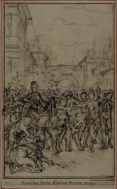Étude pour la vignette-frontispice du livre II de Lucrèce "De la Nature des Choses". - Hubert Francois Gravelot