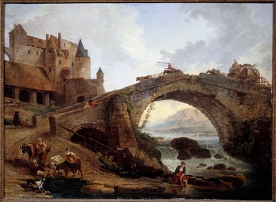 Paysage avec pont Peinture par Hubert Robert (1733-1808) 1776 Dim. 0,76x1,04 m Montpellier, musée Fabre - Hubert Robert
