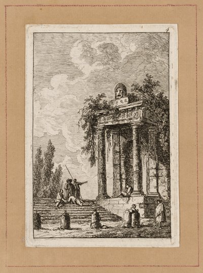 Planche Quatre des Soirées à Rome - Hubert Robert