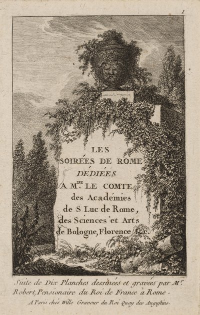 Première planche des Soirées à Rome - Hubert Robert