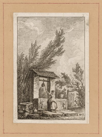 Planche sept des Soirées à Rome - Hubert Robert