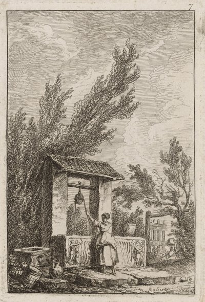 Planche sept des Soirées à Rome - Hubert Robert