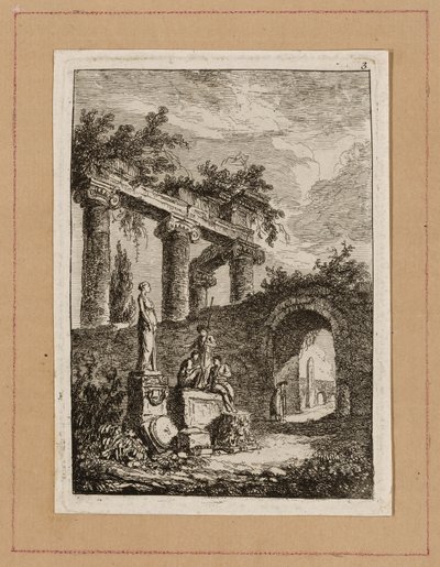 Planche Trois de Soirées à Rome - Hubert Robert