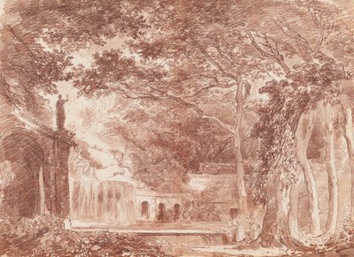 La fontaine ovale dans les jardins de la Villa d