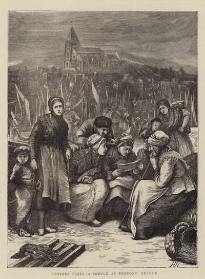 Temps anxieux, une esquisse à Tréport, France - Hubert von Herkomer