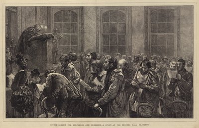 Service Divin pour Bergers et Bouviers, une Étude à Berners Hall, Islington - Hubert von Herkomer