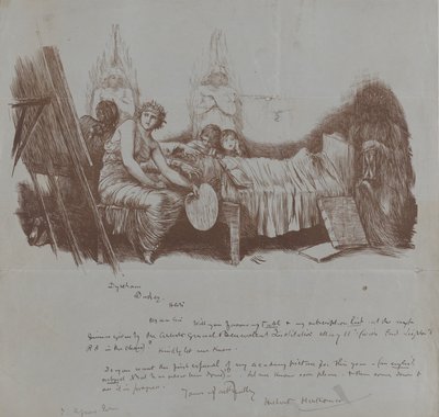 Invitation à un dîner de bienfaisance de Hubert von Herkomer à Thomas Agnew, 1877-78 - Hubert von Herkomer