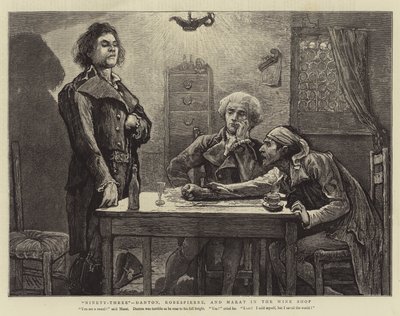 Quatre-vingt-treize, Danton, Robespierre et Marat dans le magasin de vin - Hubert von Herkomer