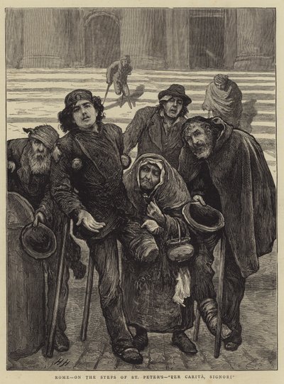 Rome, sur les marches de Saint-Pierre, Per Carita, Signori - Hubert von Herkomer