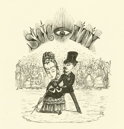Société, avec un grand ŒIL (gravure) - Hugh Rowley
