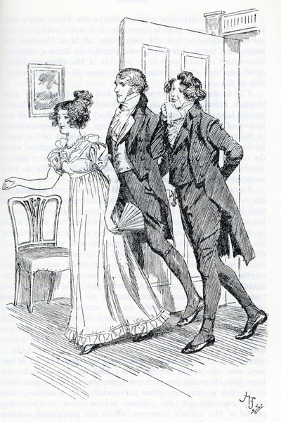 Emma invitant M. Elton à admirer le portrait de Harriett - Hugh Thomson