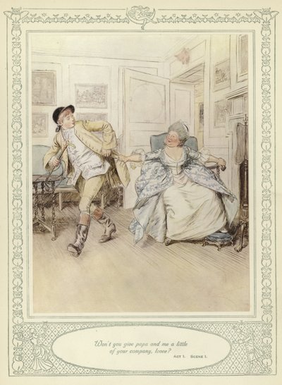 Illustration pour She Stoops to Conquer de Goldsmith - Hugh Thomson