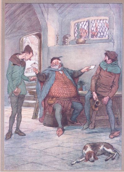 Cette lettre à Maîtresse Page et toi celle-ci à Maîtresse Ford (illustration de Les Joyeuses Commères de Windsor) - Hugh Thomson