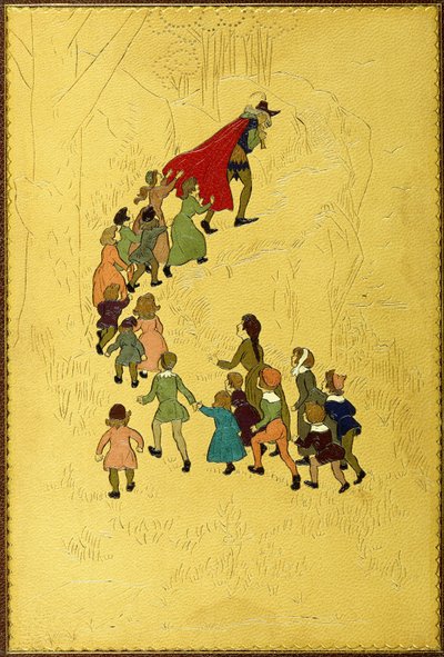 Couverture supérieure, avec une illustration du joueur de flûte suivi par des enfants - Hugh Thomson