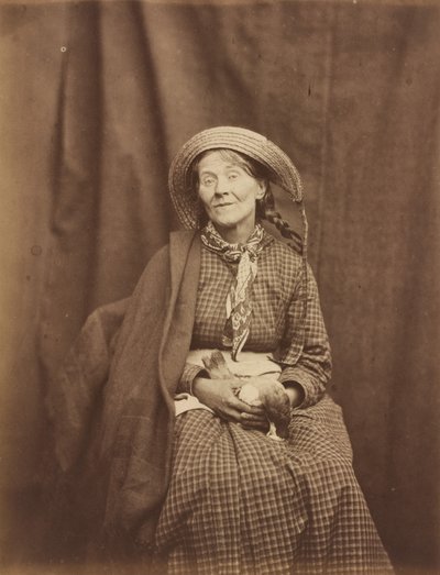 Femme tenant un oiseau mort, asile du comté de Surrey, v. 1855 (photo) - Hugh Welch Diamond