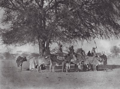 Afrique : Caravane de cavaliers sur le Nil Blanc - Hugo Adolf Bernatzik