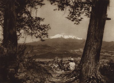 Mexique : Amecameca avec Iztaccihuatl (photo n/b) - Hugo Brehme