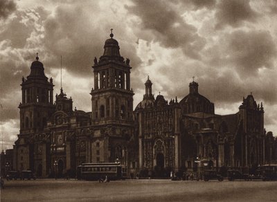 Mexique : Capital Mejico, La catedral (photo n/b) - Hugo Brehme