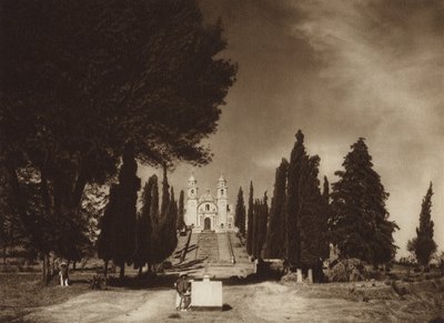 Mexique : Cholula, église de Guadalupe (photo n/b) - Hugo Brehme