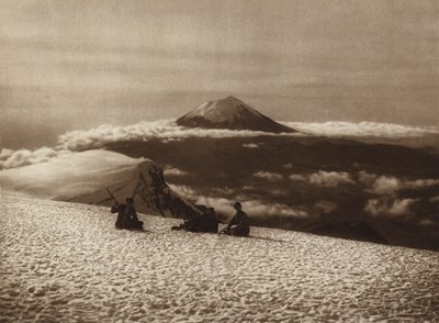 Mexique : Iztaccihuatl avec vue depuis Popocatepetl (photo n/b) - Hugo Brehme
