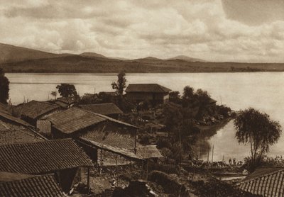 Mexique : Lagune de Patzcuaro, île de Xanicho (photo n/b) - Hugo Brehme