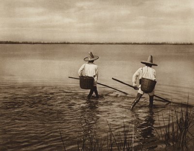 Mexique : Pêcheurs sur le lac Chapala (photo n/b) - Hugo Brehme