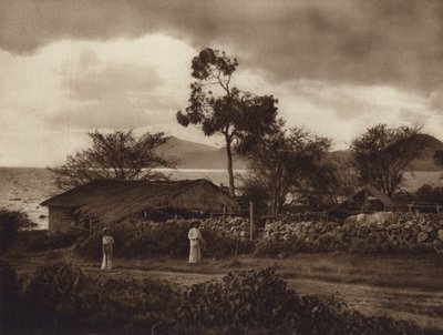 Mexique : Vue sur le lac Chapala (photo n/b) - Hugo Brehme