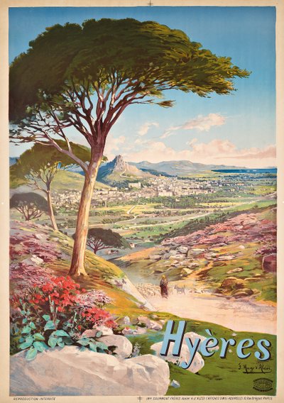 Affiche publicitaire pour Hyères, France, 1900 - Hugo d Alesi