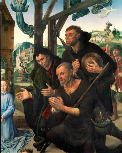 Trois bergers (tempera sur bois) - Hugo van der Goes